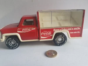 COCOA COLA DELIVERY TRUCK BUDDY-L VINTAGE RARE 4 X 4 METAL PICKUP HONG KONG VNC - Picture 1 of 12