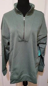 LuLaRoe Persistent Half Zip Sweatshirt Size XL Beautiful Solid Green NWT - Picture 1 of 7