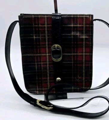 Patricia Nash Bianco 小袋签名格纹格子斜挎包真皮 — 第 1/4 张图片