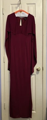 ABS коллекции Allen Schwartz плащ вино Джерси платье макси платье размер 0 X - Изображение 1 из 4