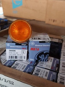 GE 12V 20W GU5.3 Amber Halogen Dichroic Lamp Pack Of 20 - Picture 1 of 3