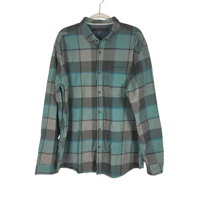 Camisa de manga larga con botones a cuadros verde/gris Stoic para hombre talla XXL Foto 1 de 4