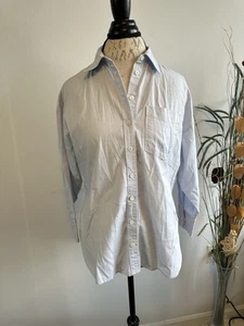 Camisa para mujer Maeve By Anthropologie gris claro manga larga con cuello abotonado XS - Imagen 1 de 9