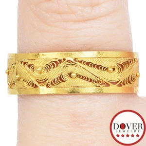 Estate 14K Yellow Gold Textured Bead Eternity Band Ring 2.0 Grams NR - Picture 1 of 6