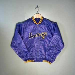 Vintage Los Angeles Lakers Reebok Satin Bomber Jacket - Size XL - Picture 1 of 11