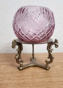 Vintage Fenton Pink Empress Lotus Rose Glasschale mit Sockel - Bild 1 von 16