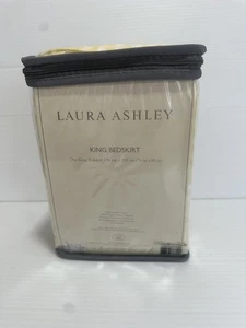 Laura Ashley Home Cotton Bedskirt, Yellow White Gingham King - Picture 1 of 5
