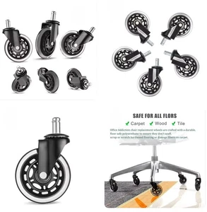 Herman Miller clear no floor damage rollerblade wheels for office chair (3 inch) - Picture 1 of 3