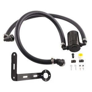 Black Oil Catch Can Oil Separator Kit for Ford F150 2.7L 5.0L Raptor Ecoboost - Picture 1 of 17