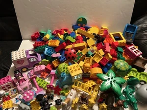 HUGE Lot Duplo LEGO Blocks Bricks Minifigures Car Minnie Mouse Train Zoo Animals - Picture 1 of 20