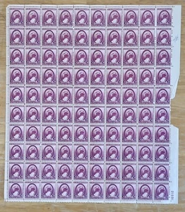 Scott #784, 3c Susan B. Anthony issue of 1936, Mint sheet of 100, MNH, fault - Picture 1 of 1