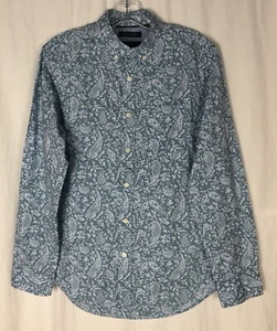 Camisa de manga larga Banana Republic personalizada 078 lavada delgada para hombre talla S azul cachemira - Imagen 1 de 5