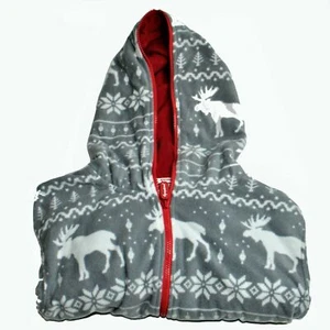 Unisex Cozy Christmas Pajamas Grey Moose Adult Holiday Jumpsuit Medium - Picture 1 of 7