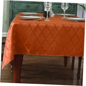  Fall Tablecloth Rust Rectangle/Oblong, 60" x 102" (8-10 Seats) Burnt Orange - Picture 1 of 8