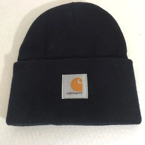 Gorro Carhartt para hombre talla única azul tejido logotipo esquí Y2K ropa de calle invierno - Imagen 1 de 3