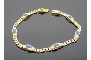 Armband 585 GG mit 6 Saphiren im Ovalschliff, 2,2 Karat! 12,91 Gramm, 19,5 cm. - Bild 1 von 5