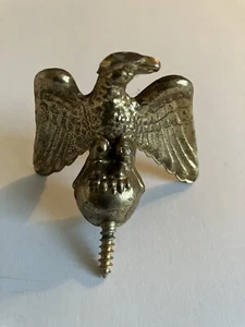 Vintage Eagle Finial Topper Shiny Gold Tone Cast Brass 1 1/2” X 2” - Picture 1 of 10