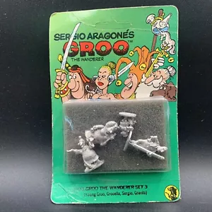 Sergio Aragone's 25mm Miniature 703 Groo Wanderer Set 3 Cavallo Scuro NOS 1986 - Foto 1 di 2