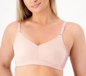 Breezies Jacquard Back Smoothing Wirefree Bra~42C~Rose~A473390~No Padding  7568 - Picture 1 of 2