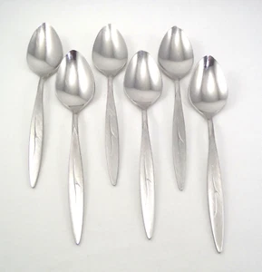 6 VTG 1881 Rogers Stainless Fantasy Flatware Oneida Ltd. Teaspoons Brushes - Picture 1 of 10