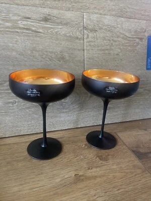 Conjunto de 2 copos Martini laranja caveira Halloween preto fosco 7” conjunto de 2 - Imagem 1 de 4