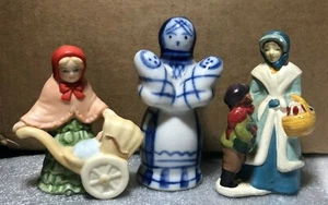 Mother & Child Avon Lefton and Gzhel Figurine Lot of 3 Miniature - Picture 1 of 4