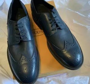 Zapatos Derby Tod's Azul CUERO PUNTA DE ALA EE. UU. Talla 12.5 Tod's Talla 11.5 D - Imagen 1 de 12