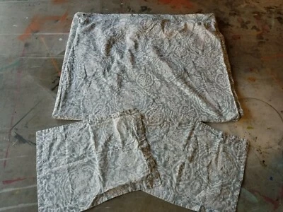 Pottery Barn "Damask Floral Pineapple - Lt. Blue" Linen CA King Duvet & 2 Shams - Image 1 of 4