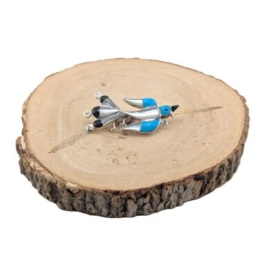 Zuni колибри инкрустация белая раковина и бирюза подвеска брошь Pin ювелирных изделий ** - Изображение 1 из 4