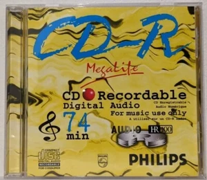 PHILIPS CD-R AUDIO MEGALIFE 74 HR100 Digital Audio 74 min Blank CD-R NEW NEU - Zdjęcie 1 z 2