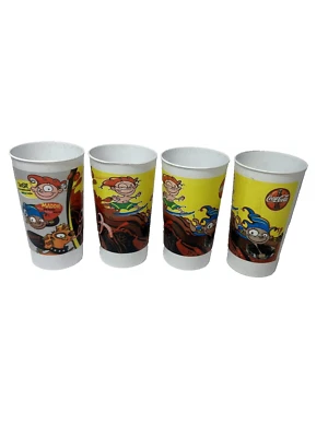 set of 4 vintage coke cola plastic cups - Image 1 of 4
