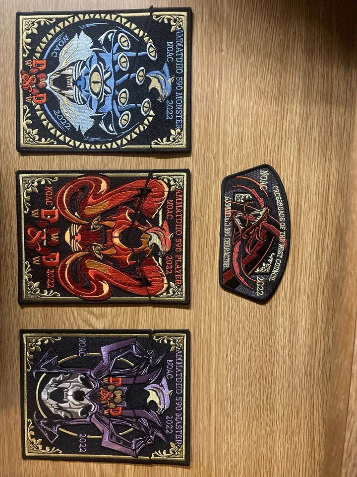 NEW OA LODGE! DUNGEONS & DRAGONS AMMATDIIO 590 BSA UT 2022 NOAC 7-PATCH FULL SET - Image 1 of 4