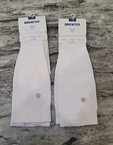 NWT Birkenstock Mid Calf Socks Womens US Size L5-L7 White Comfort Sole 2 Pairs - Picture 1 of 5
