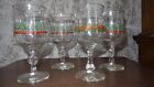 (6) Vintage Libbey Holly Berries & Ribbon Christmas Wine Water Glasses Stemware