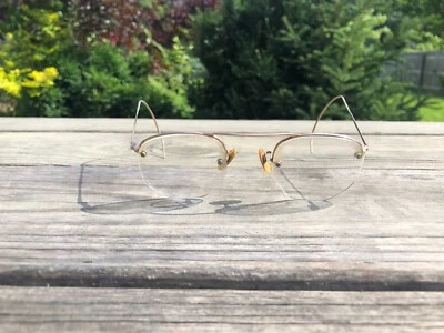 Óculos hexagonais grossos folheados a ouro amarelo vintage Shuron 1/10 12 KGF F5 - Imagem 1 de 4