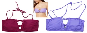 Volcom Solid Color Bandeau Style Juniors Bikini Top Swimwear Separates NWT - Picture 1 of 3