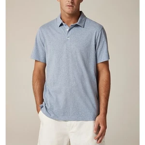 J.Crew Sueded Cotton Polo Shirt Mens M Tall Light Blue Short Sleeve Classic Fit - Picture 1 of 7
