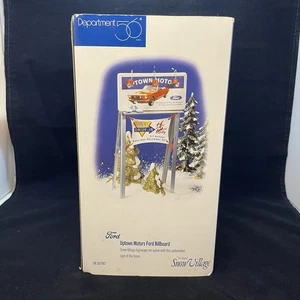 Department 56 Snow Village Uptown Ford Motors Billboard 1998  **Repaired** - Picture 1 of 3