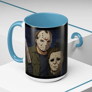 Freitag der 13. Jason hält Micheal Myers Kopf Kaffeebecher Halloween Endtasse! - Bild 1 von 79