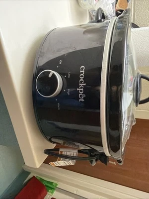 Olla de cocción lenta clásica de 4 cuartos de galón negra manual 3 ajustes de calor Foto 1 de 4