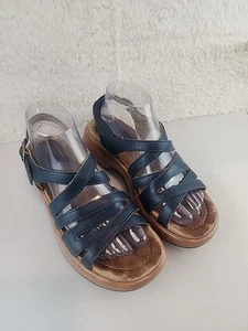 Scarpe sandali Dansko donna US 7,5/8 EU38 blu pelle fibbia con cinturino - Foto 1 di 12