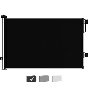 Cumbor 34" Tall Retractable Baby & Dog Gate – 55" Wide Mesh Safety Gate Black - Picture 1 of 9