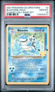 PSA 10 Blastoise #2/102 Classic Collection Celebrations Pokémon Card 2021 - Picture 1 of 2
