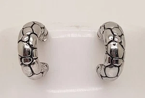 A57 GORGEOUS chunky style Silver Plated silver dot small Hoop fashion Earrings - Picture 1 of 5