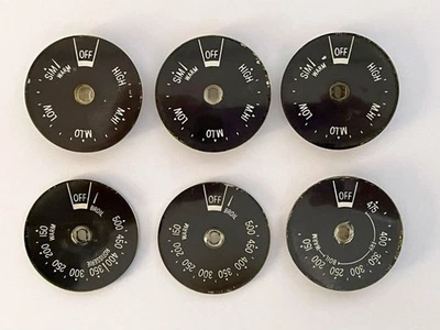 6 caras de esfera de control de temperatura Frigidaire Flair horno y quemador años 60 Foto 1 de 4