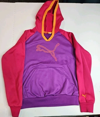 PUMA Pullover Colorblock Hoodie WOMEN'S Small Purple/Pink, No Flaws   130 - Image 1 of 4