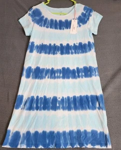 Vineyard Vines Dress Womens XS Blue White Knit Maxi Dress Tie Dye Whale Nautical - Picture 1 of 13