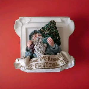 1995 Second Annual Festival Künstler signiert June McKenna Weihnachten Santa Figur  - Bild 1 von 8