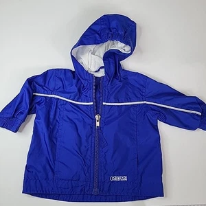 OSHKOSH - Hooded Windbreaker Jacket Full Zip Size 3-6mo Blue - Picture 1 of 10