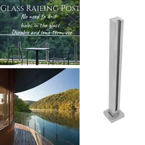 Glass Railing End Post Balustrade Fit Balcony Deck Stairs Without Glass Drilling - Picture 1 of 15